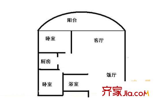 日月山莊 2室 戶型圖