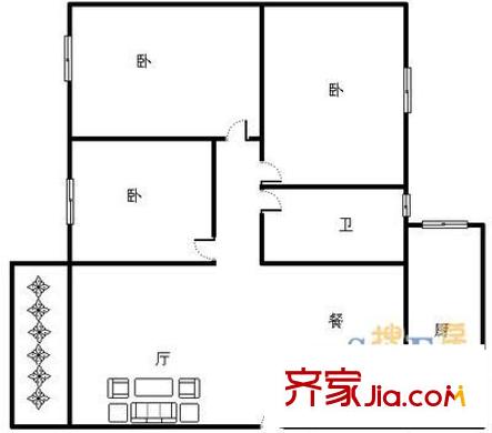 劉家崗 3室 戶型圖