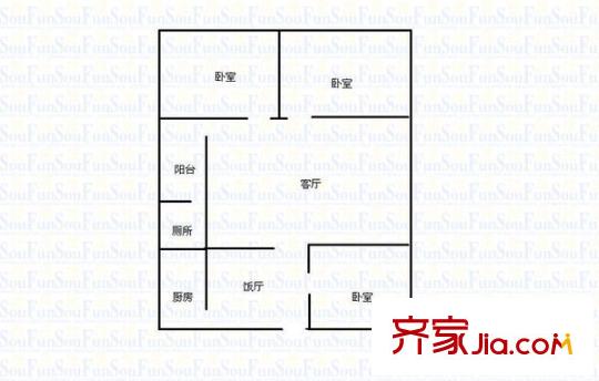 劉家崗 3室 戶型圖