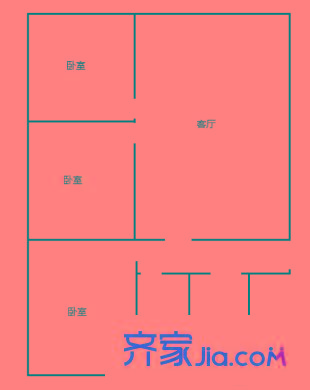 劉家崗 3室 戶型圖