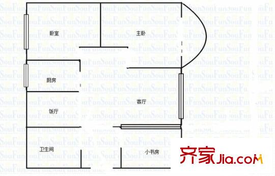 金色港灣 3室 戶型圖