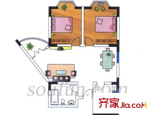 金色港灣戶型圖戶型圖2室 2室2廳