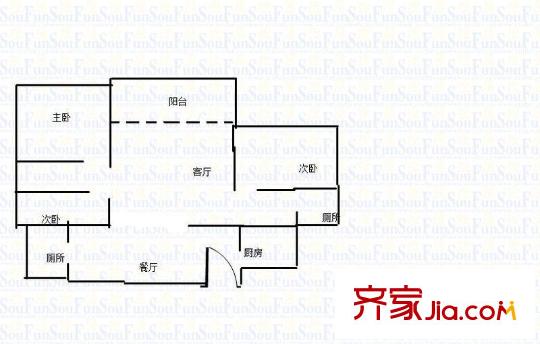 金色港灣 3室 戶型圖