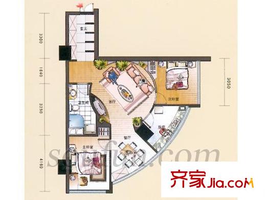 陽光星座戶型圖戶型圖 2室2廳1衛(wèi)1廚