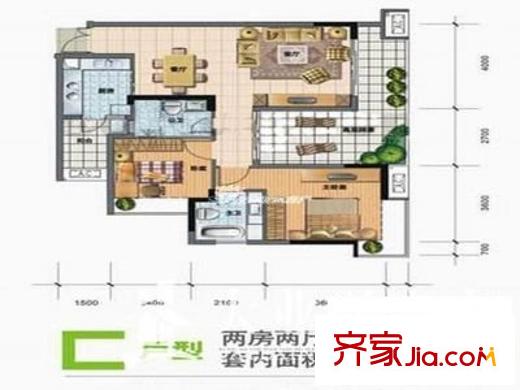 天緣居 2室 戶型圖