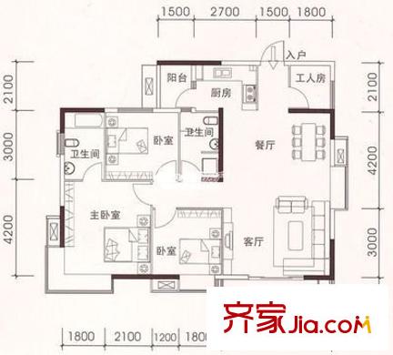 天緣居 3室 戶(hù)型圖