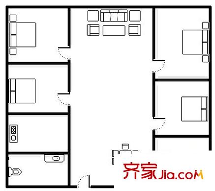 時(shí)代豪苑 3室 戶型圖
