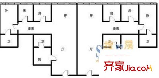 時(shí)代豪苑 2室 戶型圖