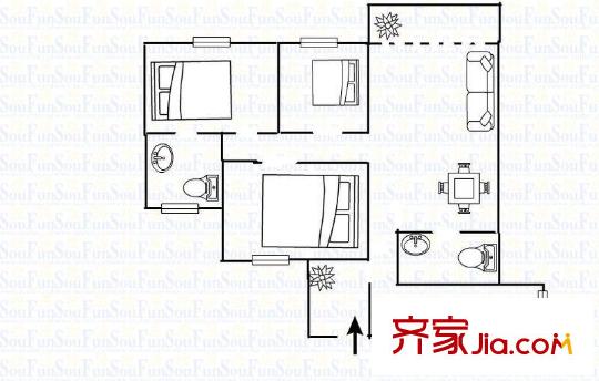 和諧苑 3室 戶型圖
