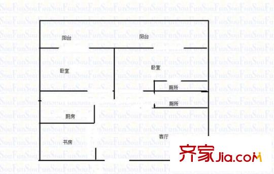 金湯大廈 3室 戶型圖