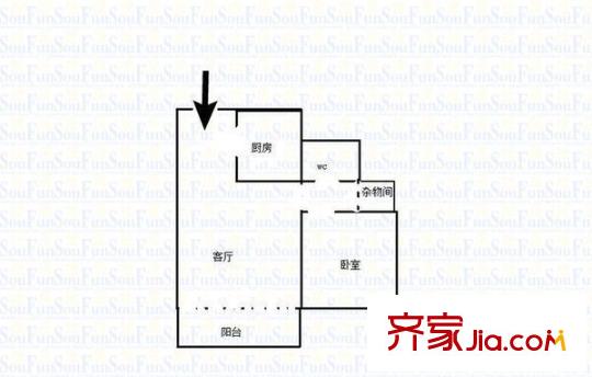 和諧苑 1室 戶型圖