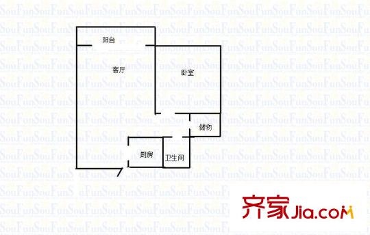 和諧苑 1室 戶型圖