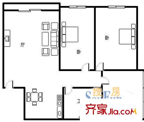 都市庭園戶型圖都市庭院1 3室1廳1衛(wèi)1廚