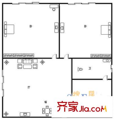 都市庭園戶型圖都市庭院7 2室1廳1衛(wèi)1廚