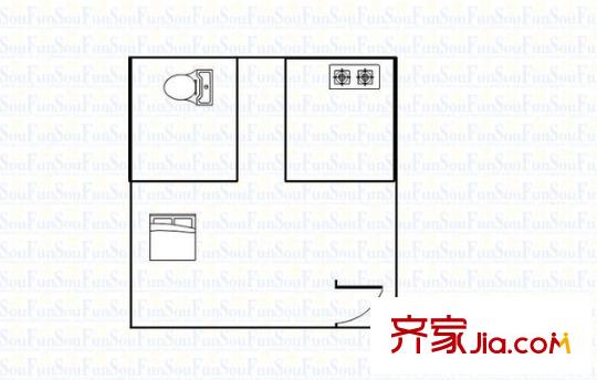 奧林嬌子 1室 戶型圖