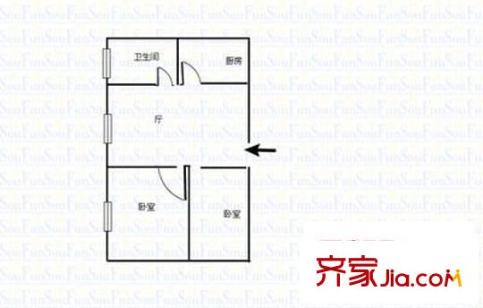 奧林嬌子 2室 戶型圖