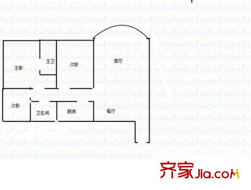 奧林嬌子 3室 戶型圖