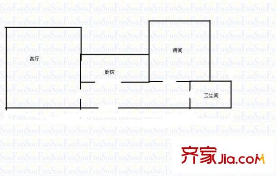奧林嬌子 1室 戶型圖