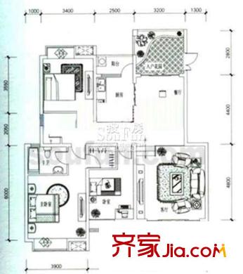 銀座花苑戶型圖銀座花園 2室 戶型圖 2室1廳1衛(wèi)1廚