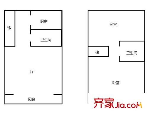 圍城國際公寓 2室 戶型圖