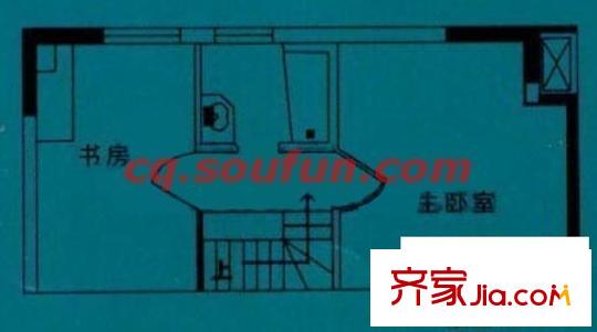 圍城國際公寓戶型圖躍層上層 2室2廳1衛(wèi)1廚