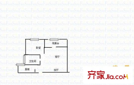 龍庭雅居 1室 戶型圖