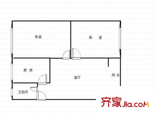 大竹林金竹苑 2室 戶型圖