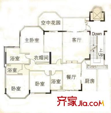 龍湖楓香庭 4室 戶型圖