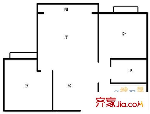 龍城靜園 2室 戶型圖