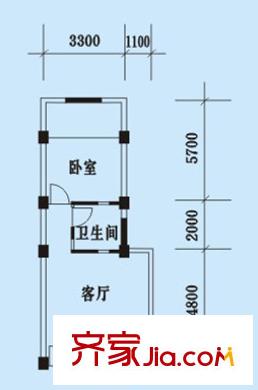 龍城靜園 1室 戶型圖