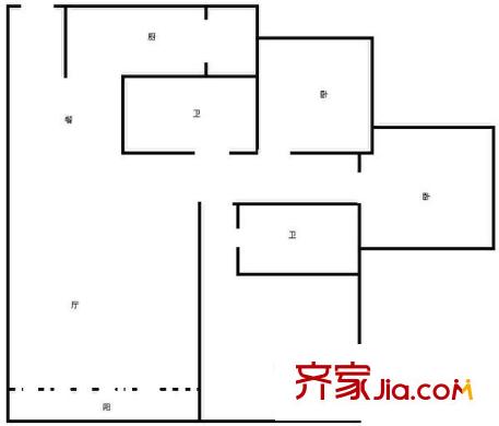 龍城靜園 3室 戶型圖