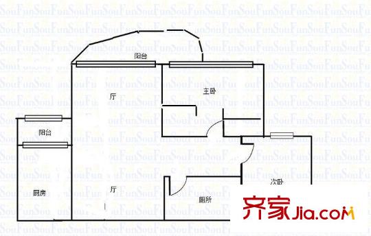 龍湖楓香庭 2室 戶型圖