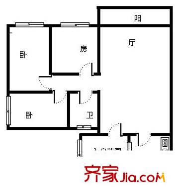 龍湖楓香庭 3室 戶型圖
