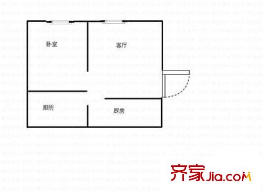 康居五期 1室 戶型圖