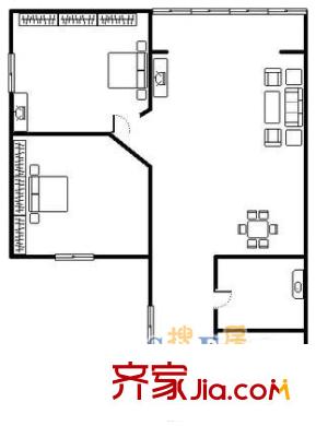 建新東路小區(qū)戶型圖建新東路1 2室2廳1衛(wèi)1廚
