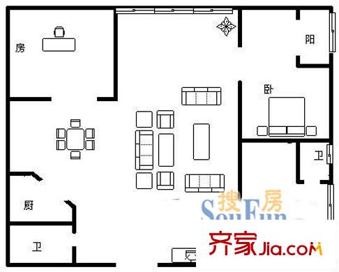 建新東路小區(qū)戶型圖建新東路7 2室2廳1衛(wèi)1廚