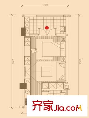 美麗時光戶型圖二期28號樓標準層33平方米房戶型 1室1廳1衛(wèi)1廚