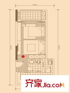 美麗時光戶型圖二期23號樓標準層37平方米房戶型 1室1廳1衛(wèi)1廚