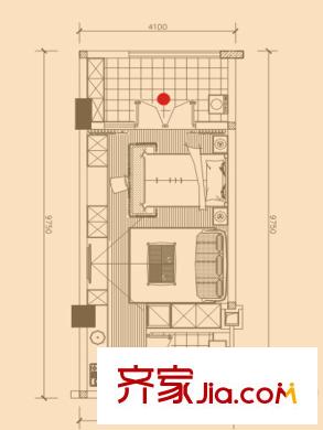 美麗時光戶型圖二期28號樓標準層33平方米房戶型 1室1廳1衛(wèi)1廚