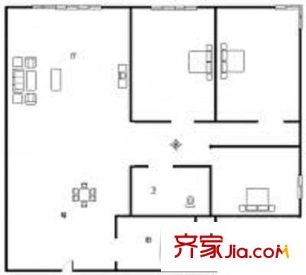 東方新苑 3室 戶型圖