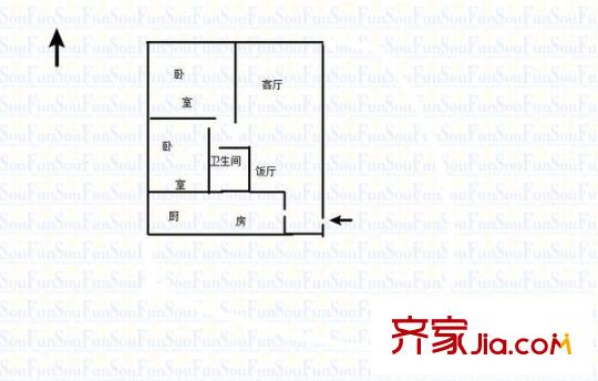 東方新苑 2室 戶型圖