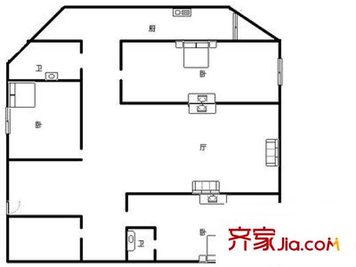 朝陽路小區(qū)戶型圖朝陽路 3室 戶型圖 3室2廳2衛(wèi)1廚