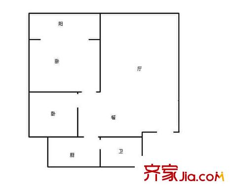 朝陽路小區(qū) 2室 戶型圖
