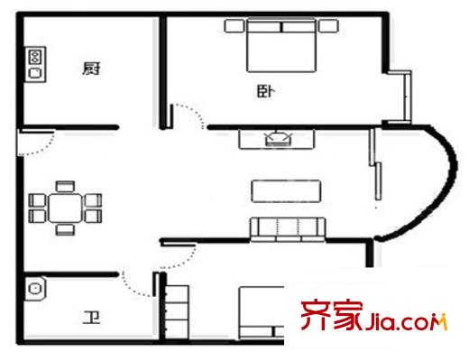 海棠曉月海悅居 2室 戶型圖