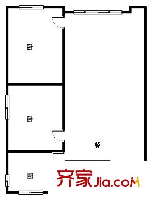 天奇怡暢苑 2室 戶(hù)型圖