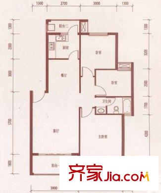 天奇怡暢苑 3室 戶型圖