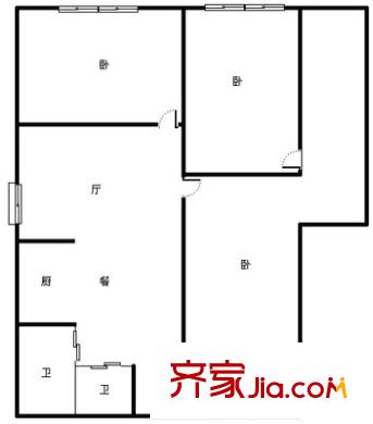 重慶森林公寓 3室 戶型圖