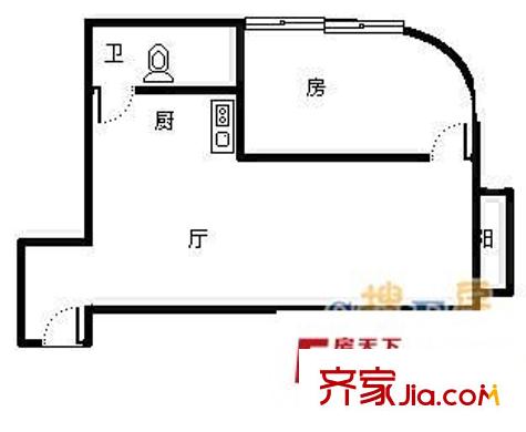 重慶森林公寓 1室 戶型圖