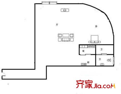 重慶森林公寓 1室 戶型圖