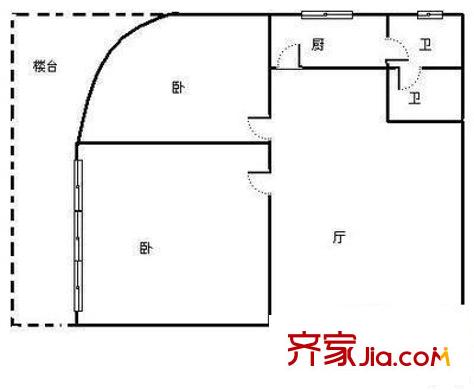 重慶森林公寓 1室 戶型圖